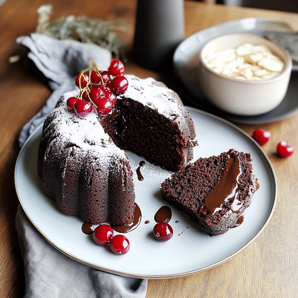 Recipe preparation for chocolate cherry cake