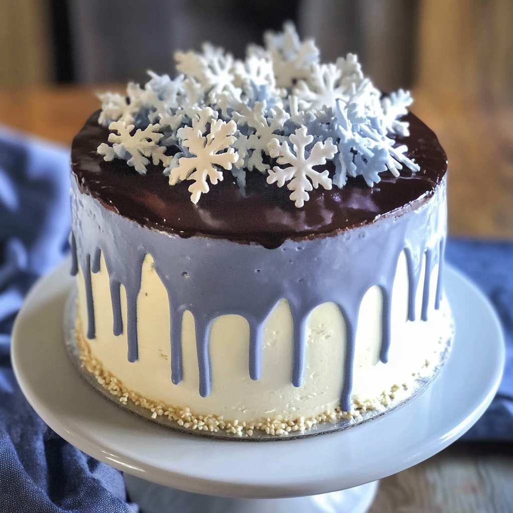 Recipe preparation for Snowfall Celebration Buttercream Cake