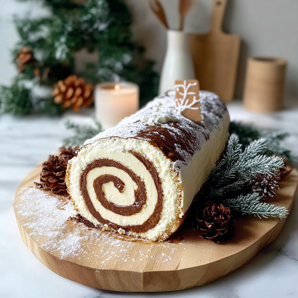 Recipe preparation for Vanilla Yule Log