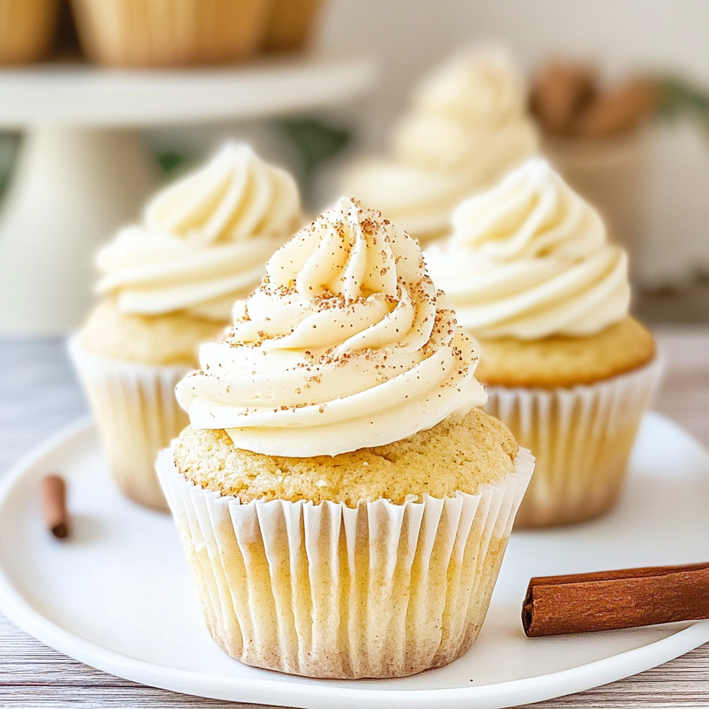 Recipe preparation for Eggnog Cupcakes
