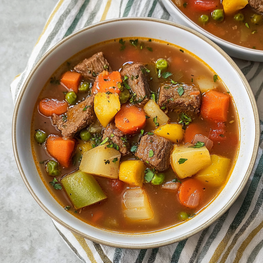 Recipe preparation for Instant Pot Beef Vegetable Soup