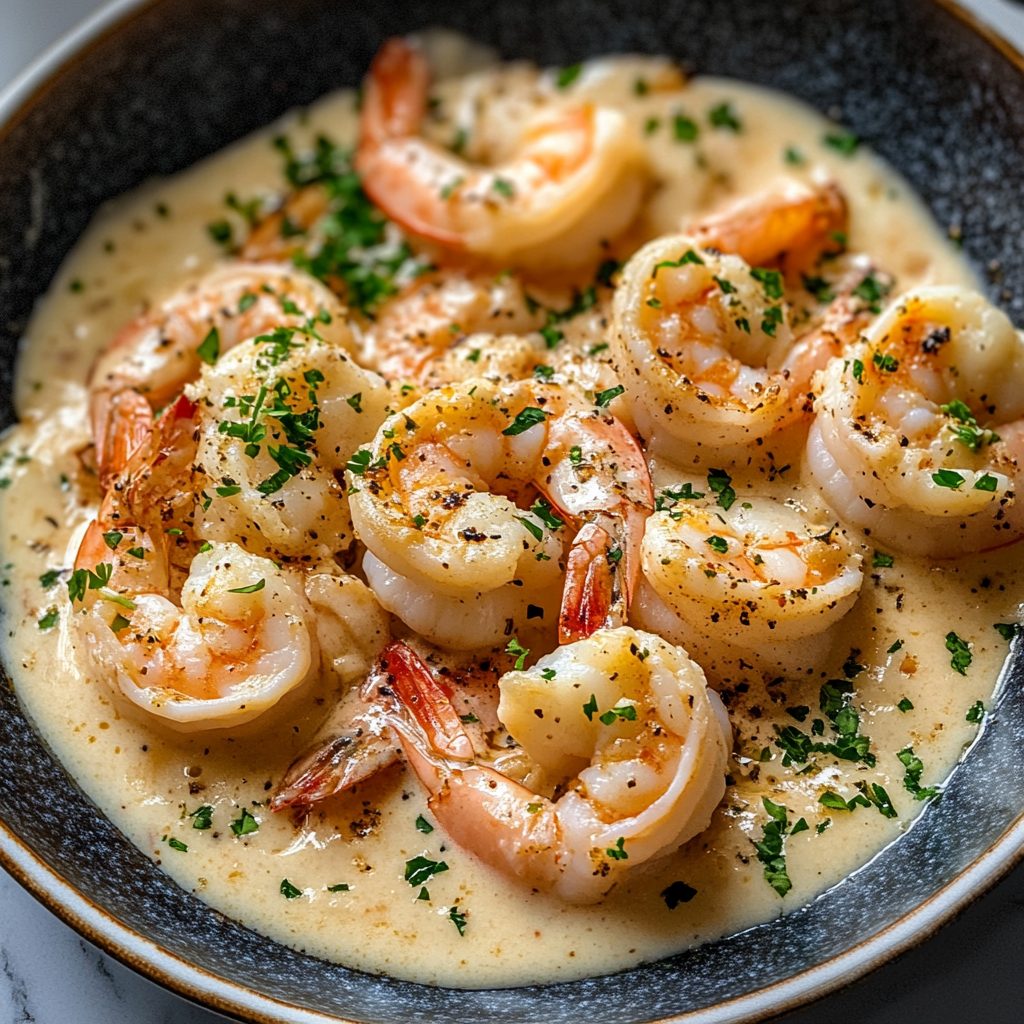 Recipe preparation for Creamy Parmesan Shrimp