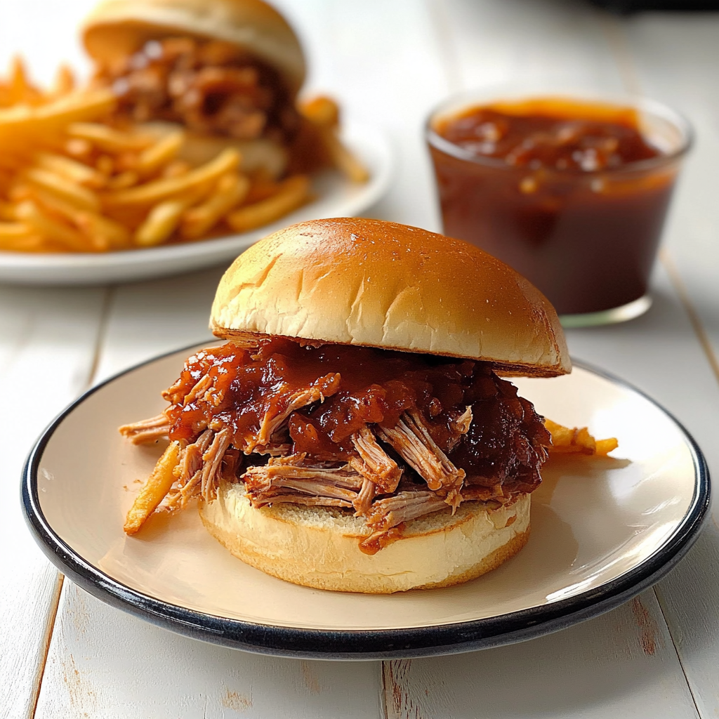 Recipe preparation for Cranberry Chipotle BBQ Pulled Pork Sliders