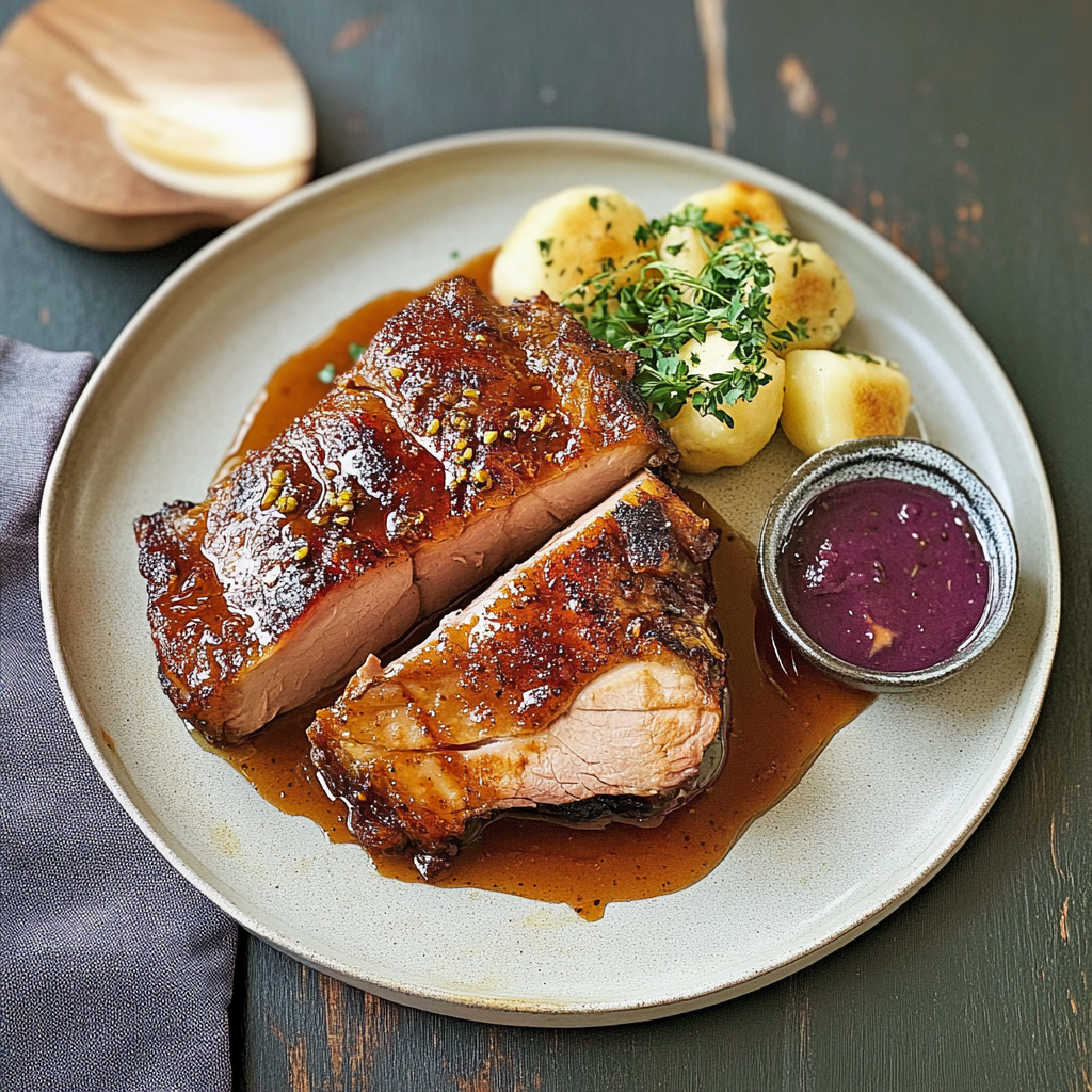 Recipe preparation for German pork roast