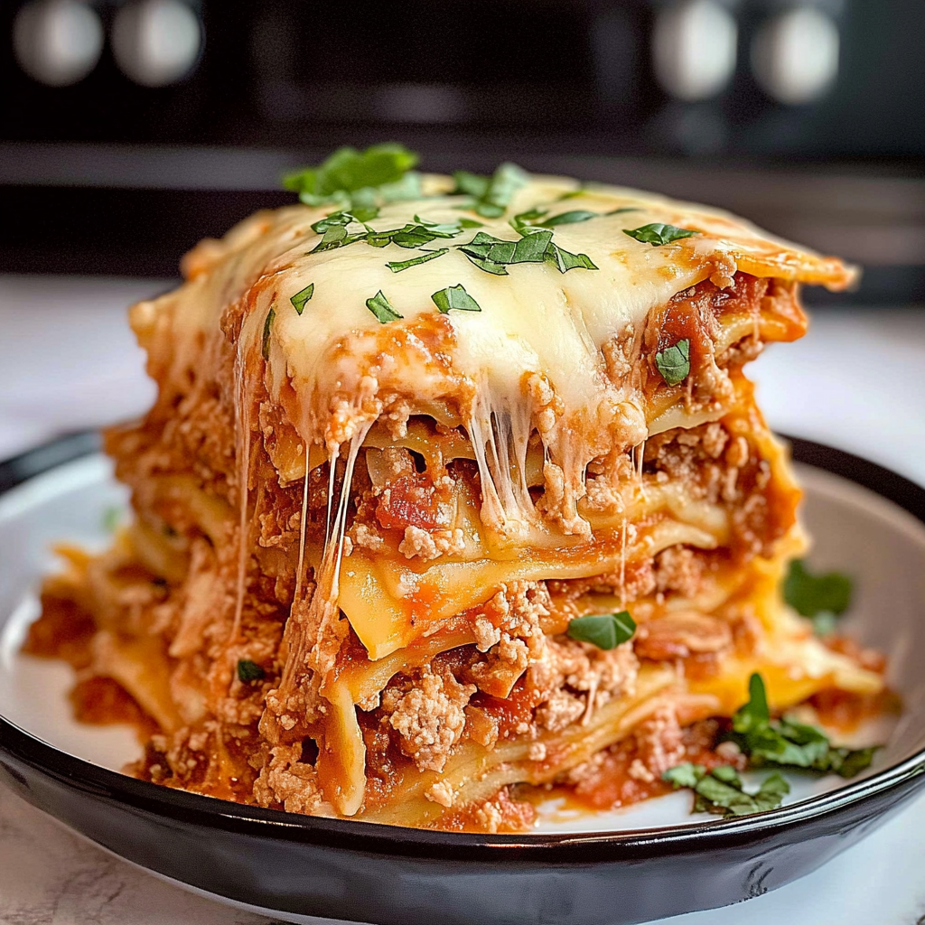 Recipe preparation for Slow Cooker Lasagna