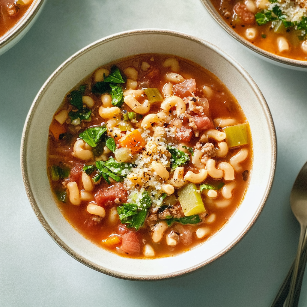 Recipe preparation for Slow Cooker Pasta e Fagioli Soup
