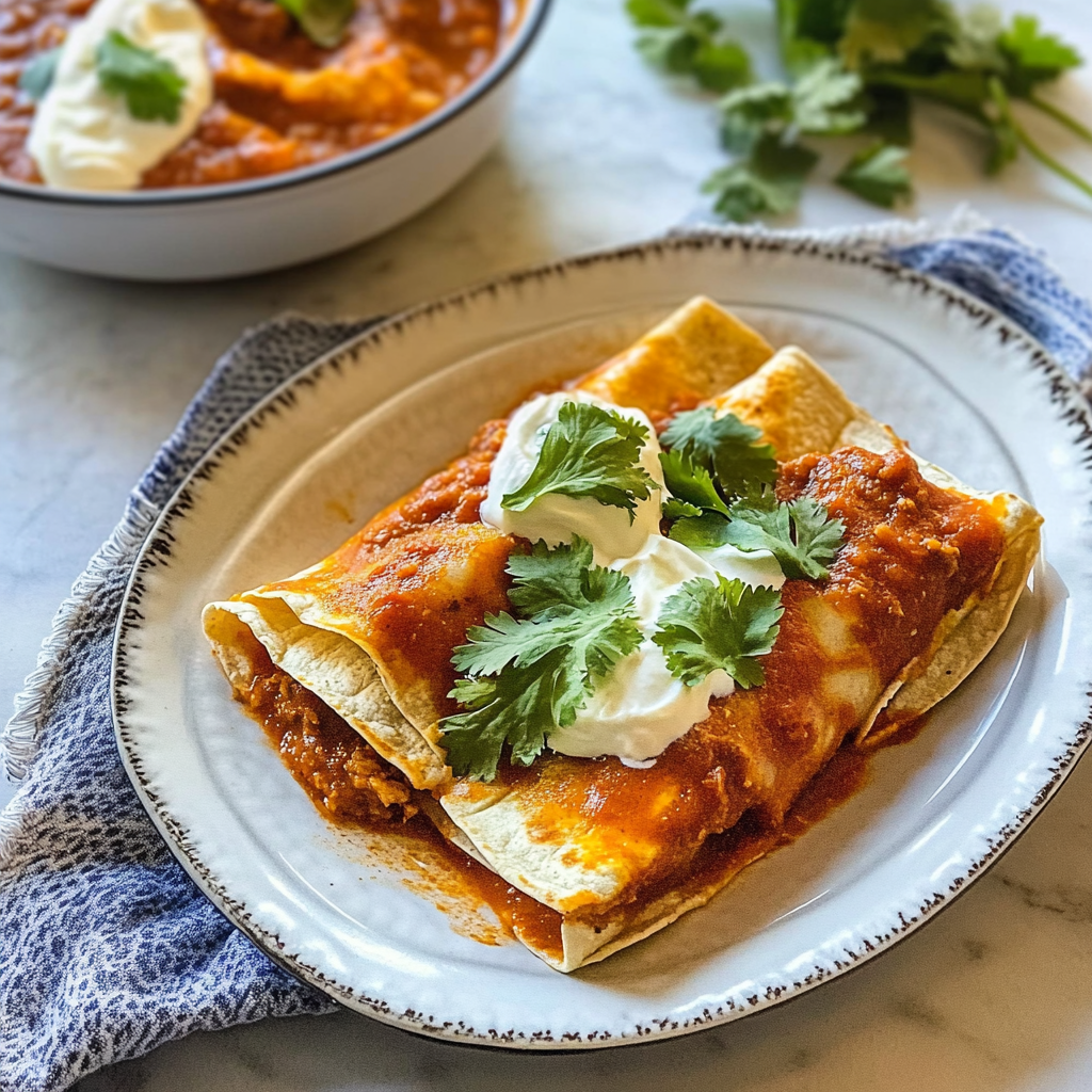 Recipe preparation for Beef Enchiladas and these “refried” beans