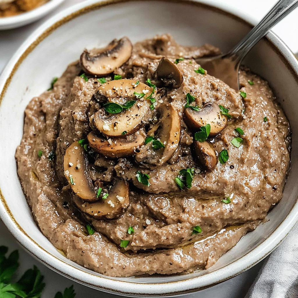 Recipe preparation for Luxurious Mushroom Pâté