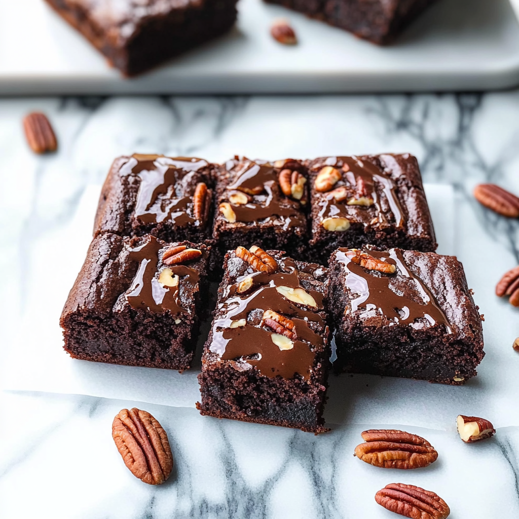 Recipe preparation for Bourbon Pecan Fudge Brownies