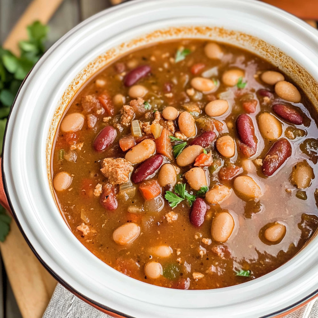 Recipe preparation for Slow Cooker Cajun 15 Bean Soup