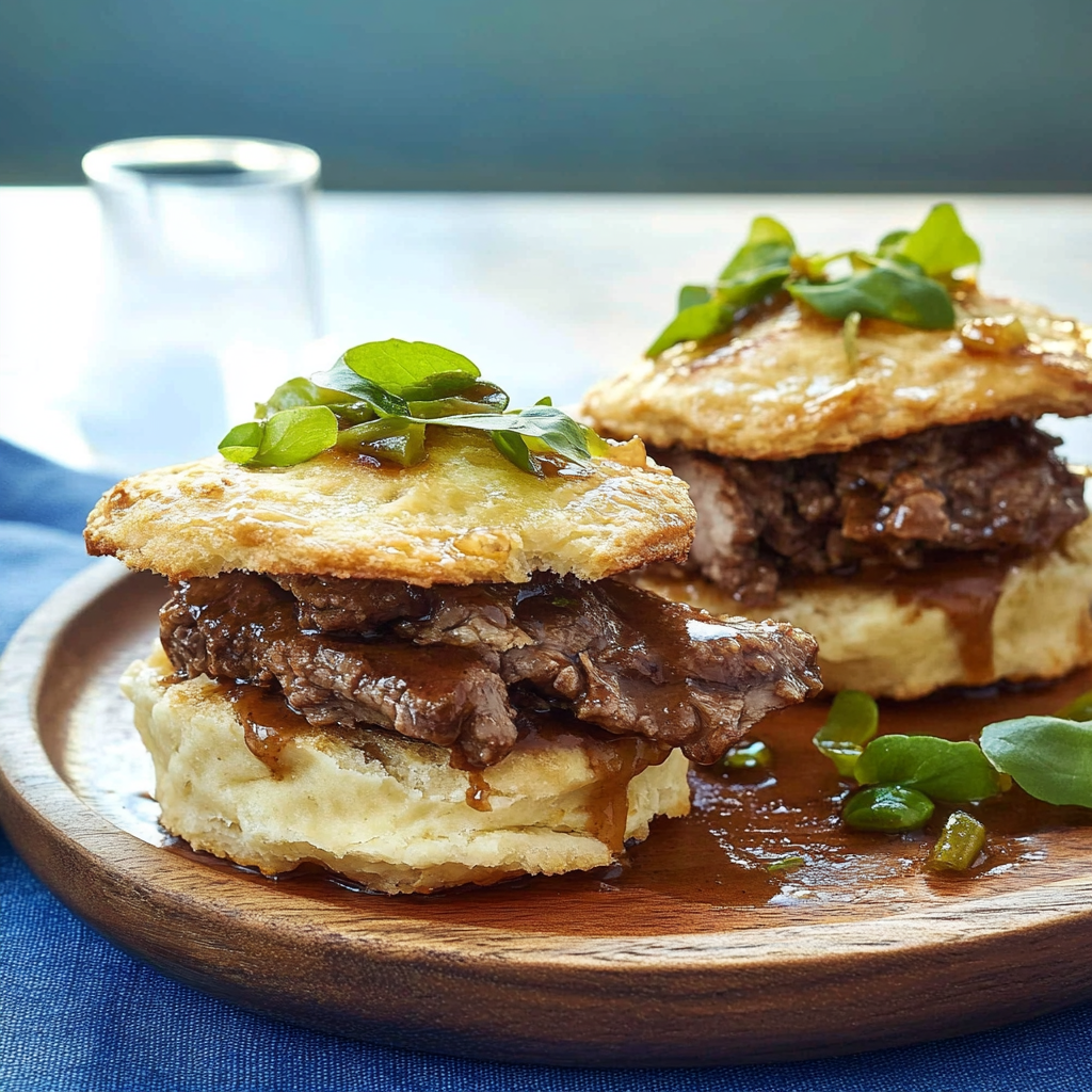 Recipe preparation for Brisket Breakfast Biscuits