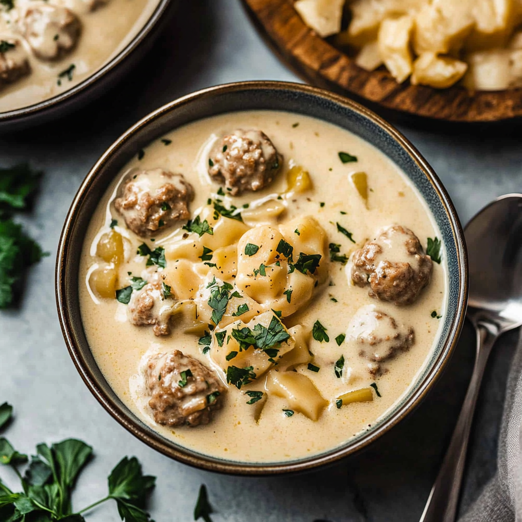 Recipe preparation for Swedish Meatball Soup