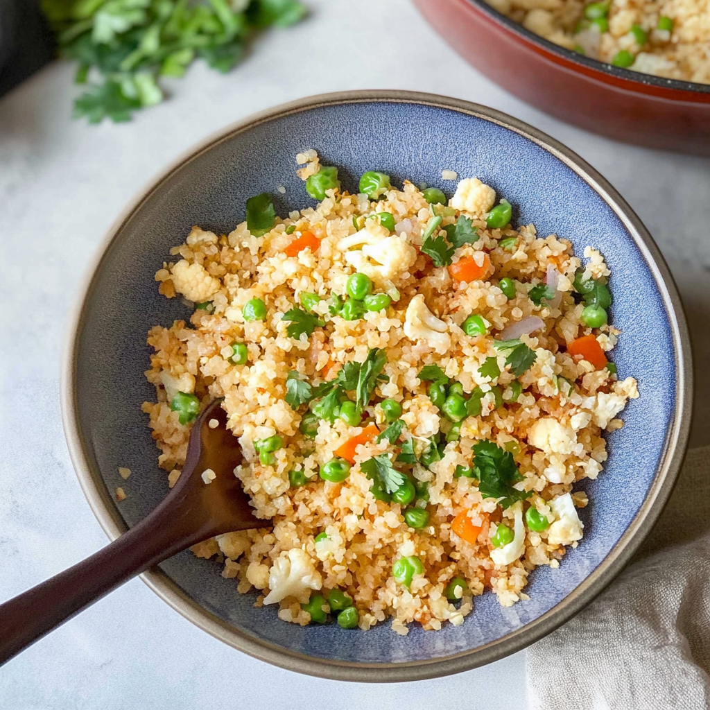Recipe preparation for Easy Cauliflower Fried Rice