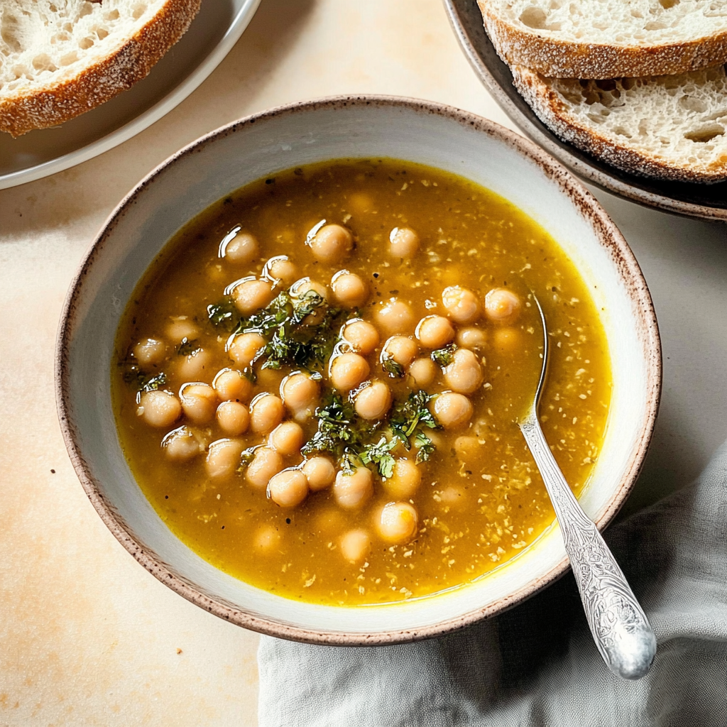 Recipe preparation for 20-Minute Simple Chickpea Soup