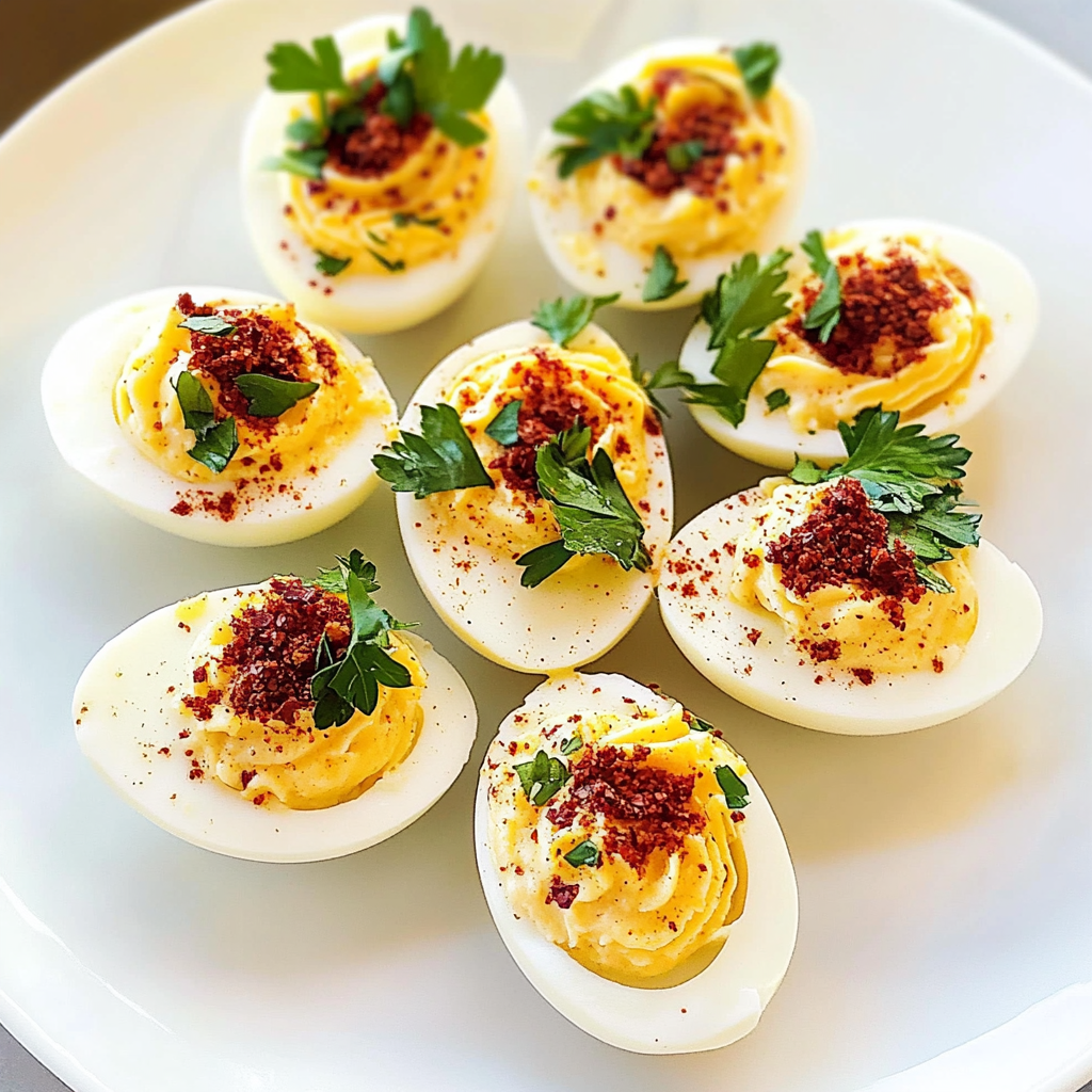 Recipe preparation for Christmas Deviled Eggs