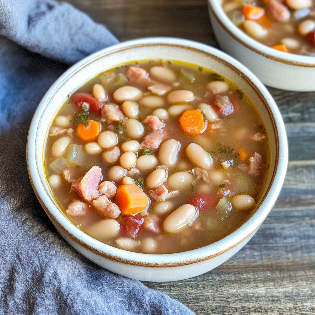 Recipe preparation for crockpot Ham and Bean Soup