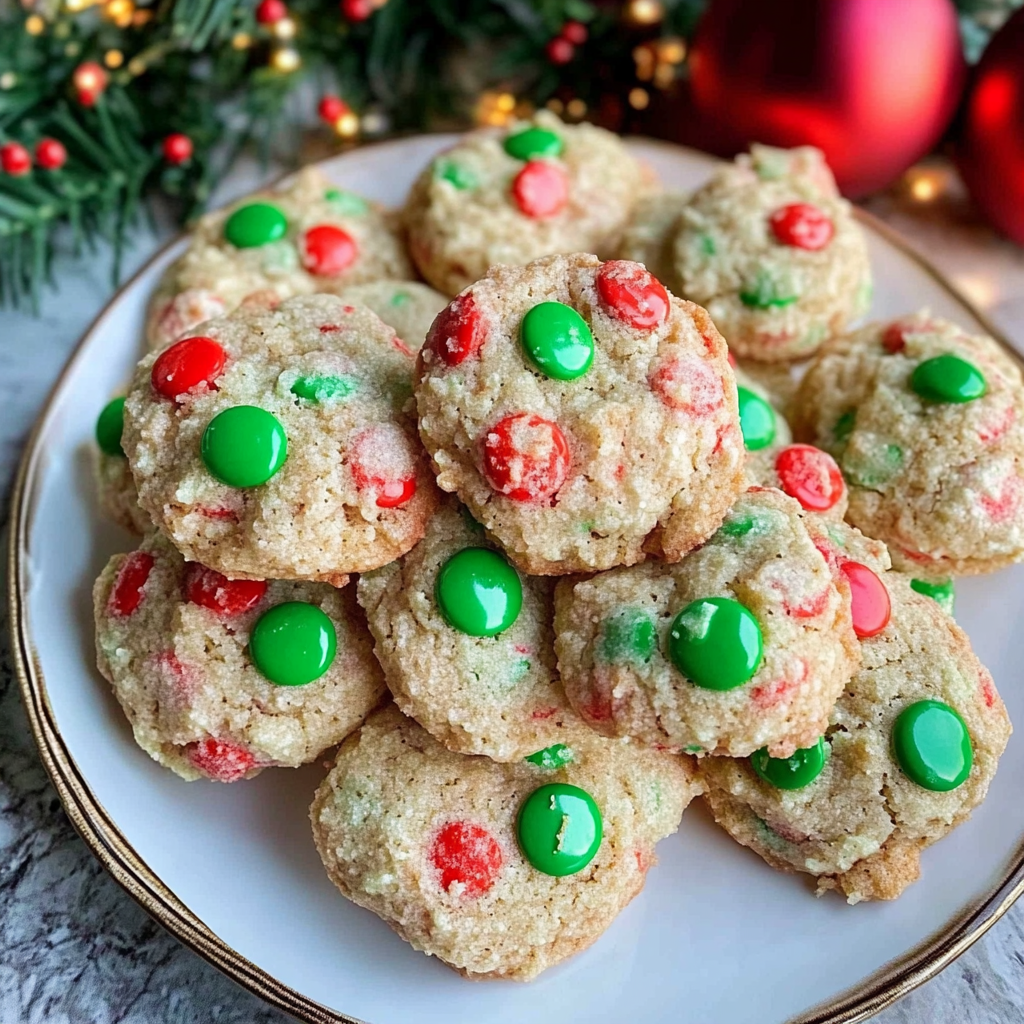 Recipe preparation for Mini M&M Christmas Cookies