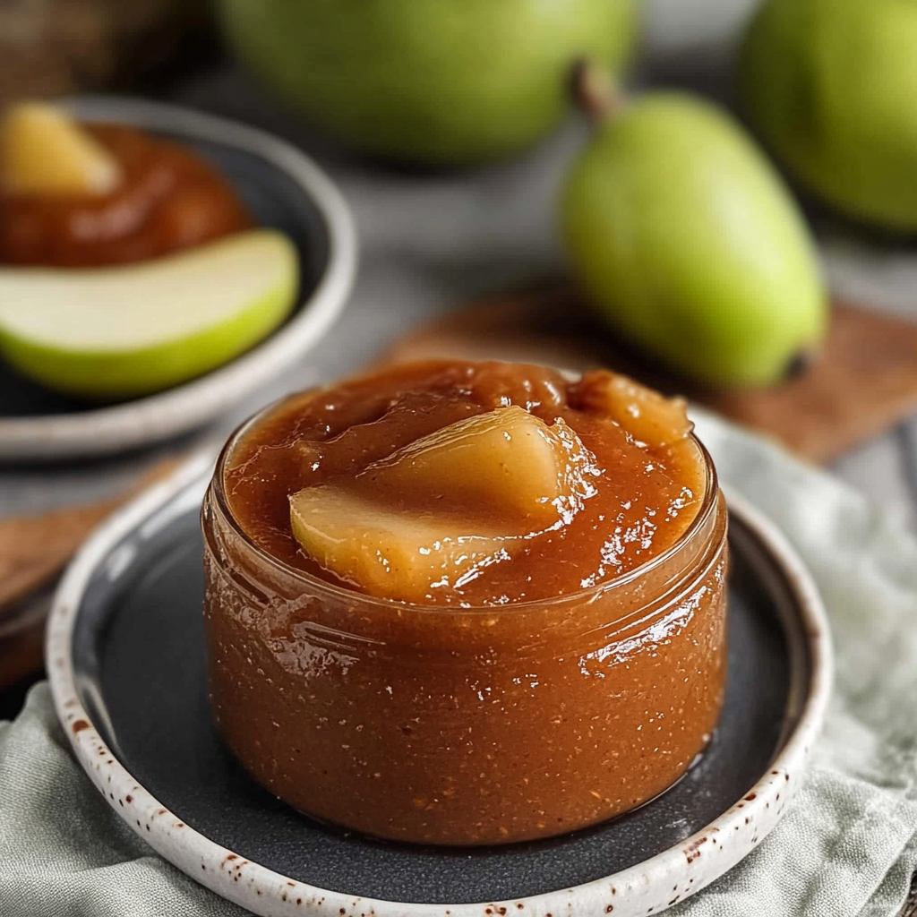 Recipe preparation for slow cooker salted caramel pear butter