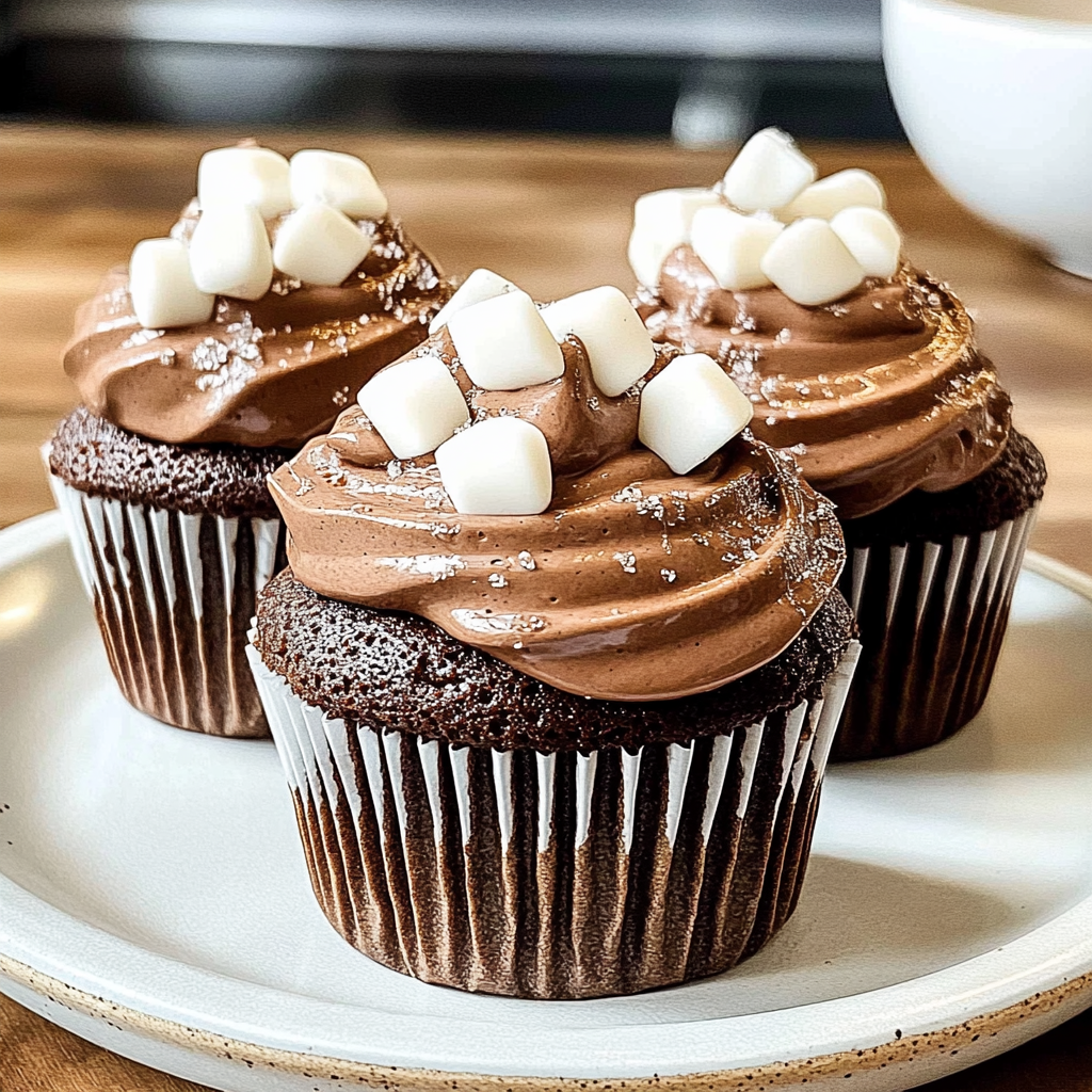 Recipe preparation for Hot Chocolate Cupcakes