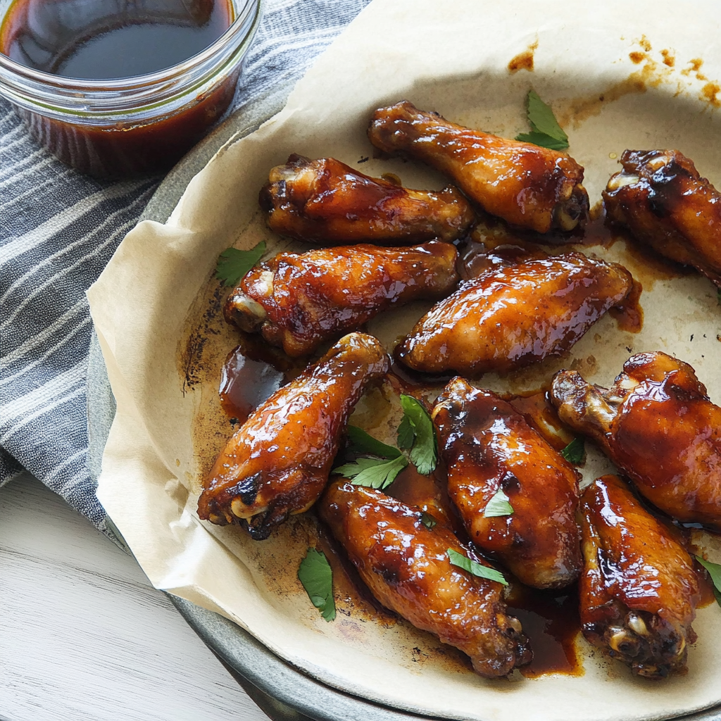 Recipe preparation for 30-Minute Sticky Plum Glazed Chicken Wings