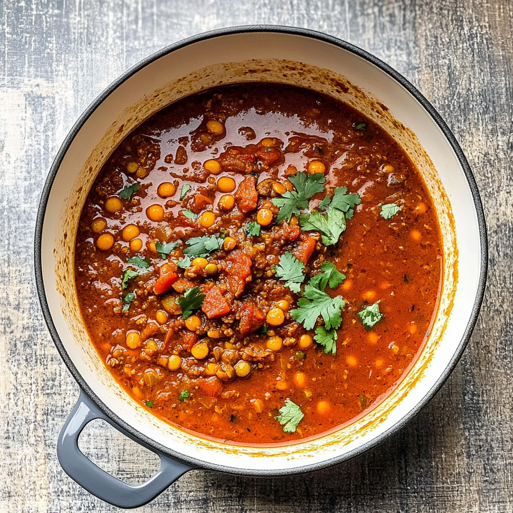 Recipe preparation for Instant Pot Spicy Chorizo and Lentil Soup