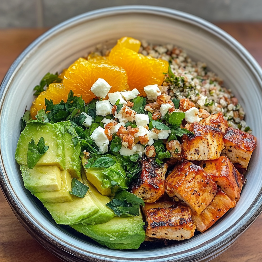 Recipe preparation for Winter Citrus and Avocado Grain Bowl