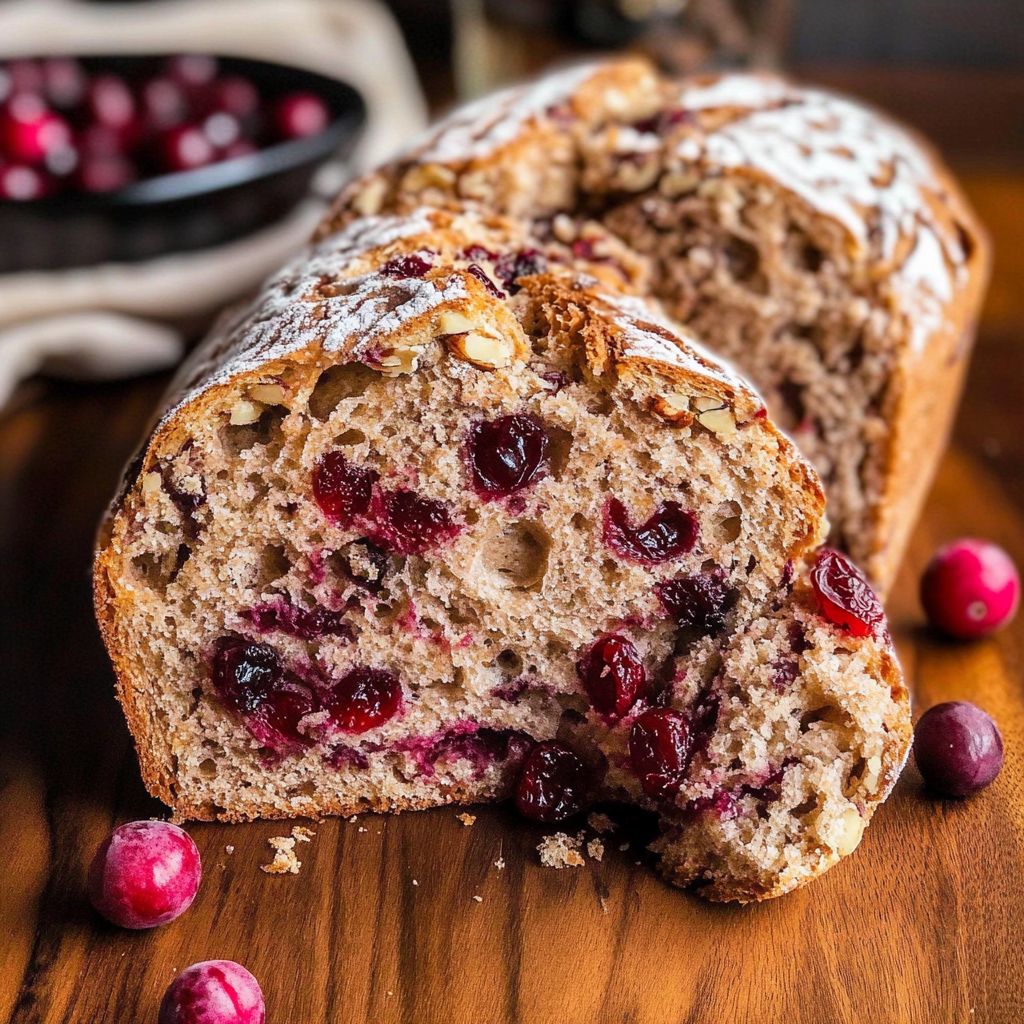 Recipe preparation for cranberry walnut sourdough bread