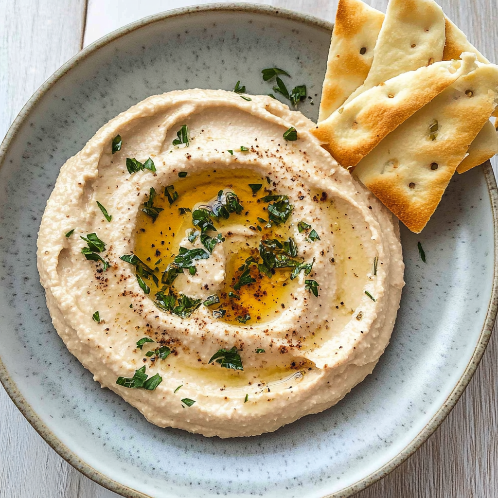 Recipe preparation for white bean hummus