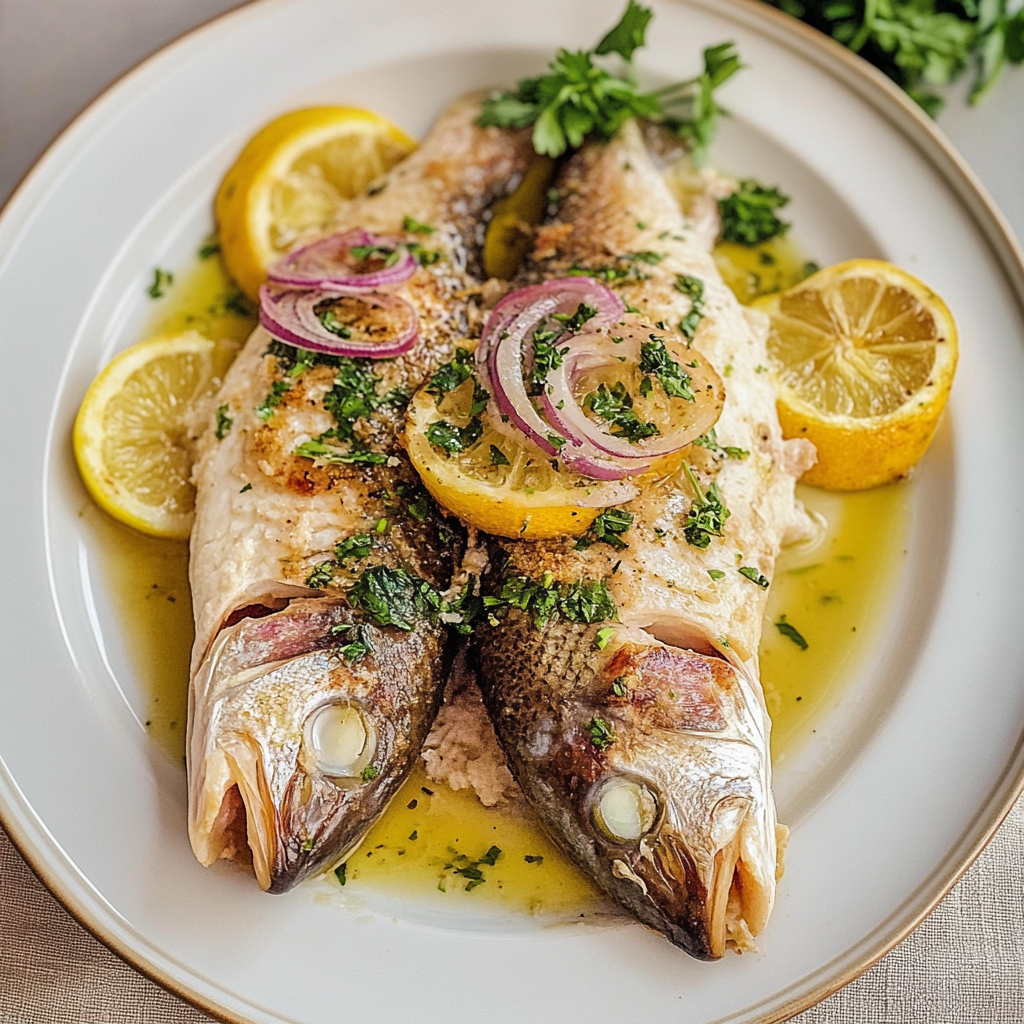 Recipe preparation for Baked Whole Fish