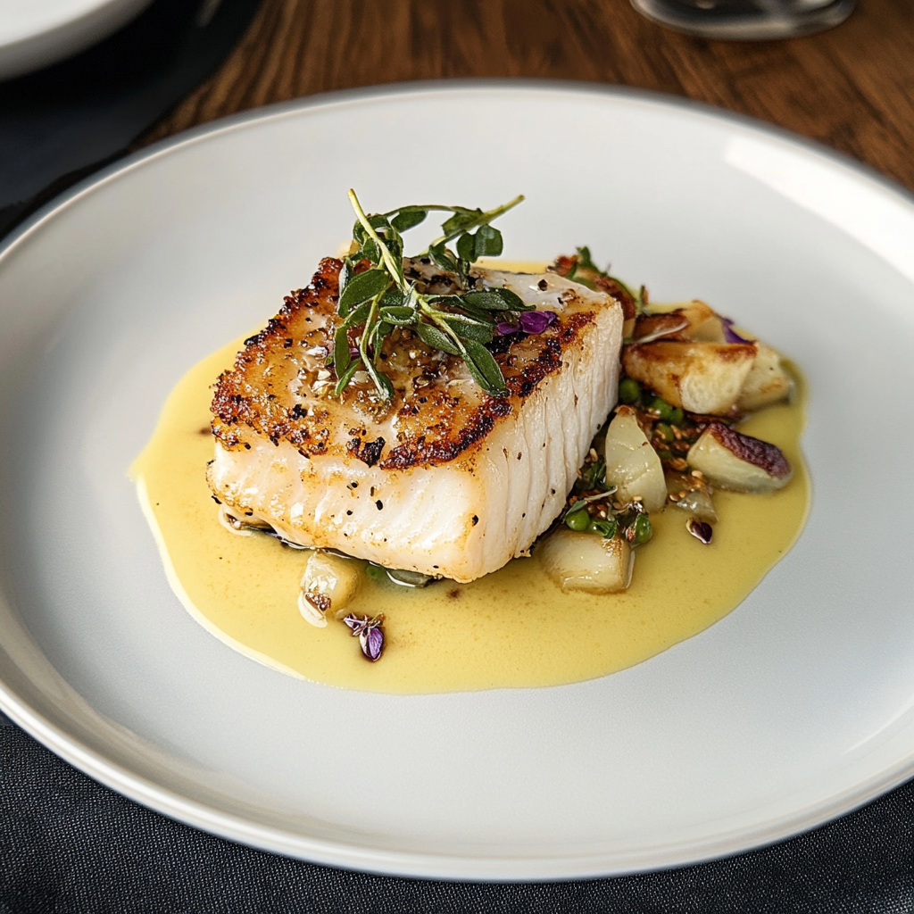 Recipe preparation for Herb-Crusted Cod with Creamy Parsnip Puree