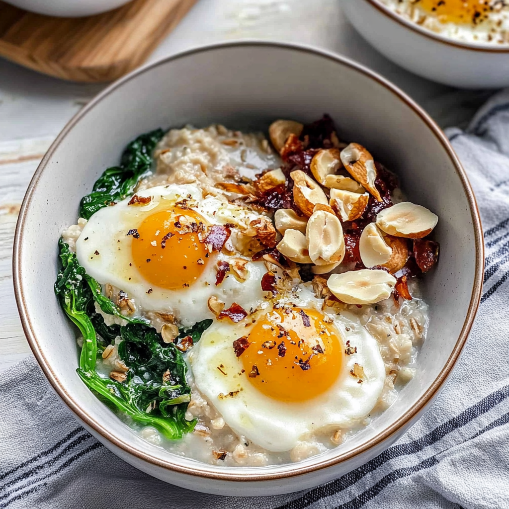 Recipe preparation for Savory Oat Bowl