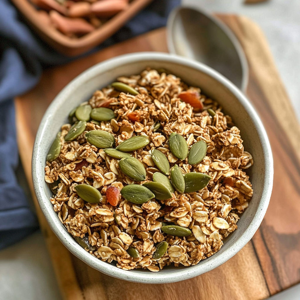 Recipe preparation for Pumpkin Seed Granola