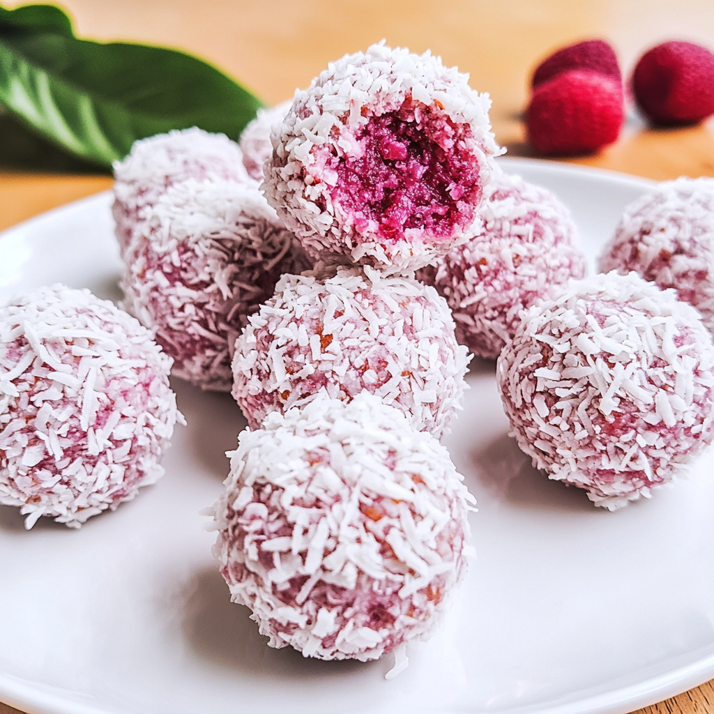 Recipe preparation for Raspberry Coconut Balls