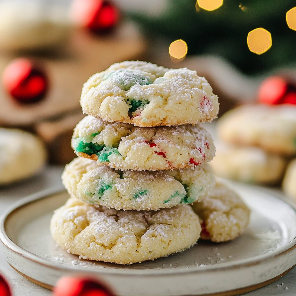 Recipe preparation for Christmas Gooey Butter Cookies