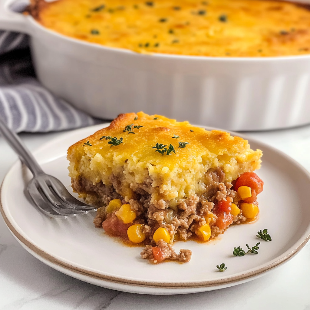 Recipe preparation for Cowboy Cornbread Casserole