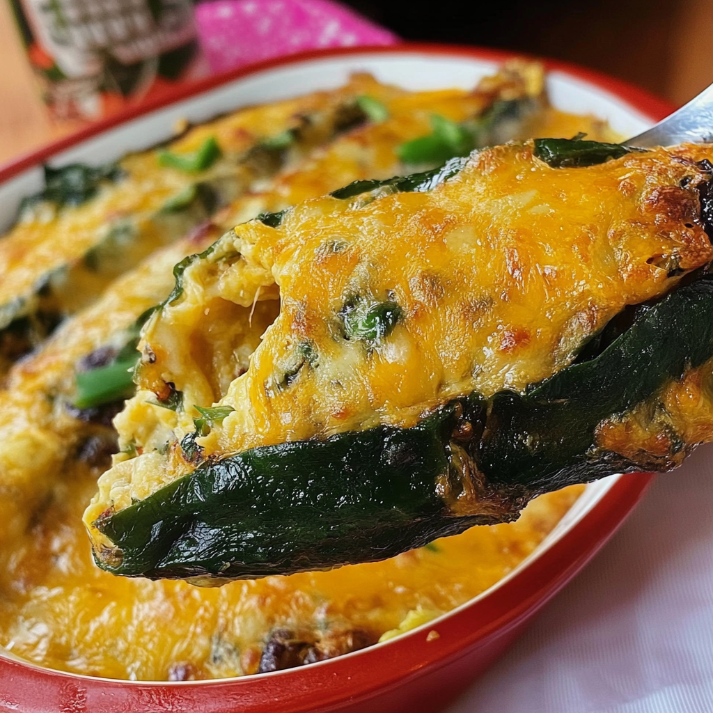 Recipe preparation for Baked Chili Rellenos
