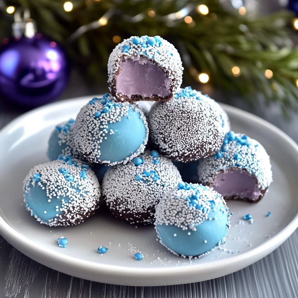 Recipe preparation for 4-Ingredient Blue Christmas Truffles