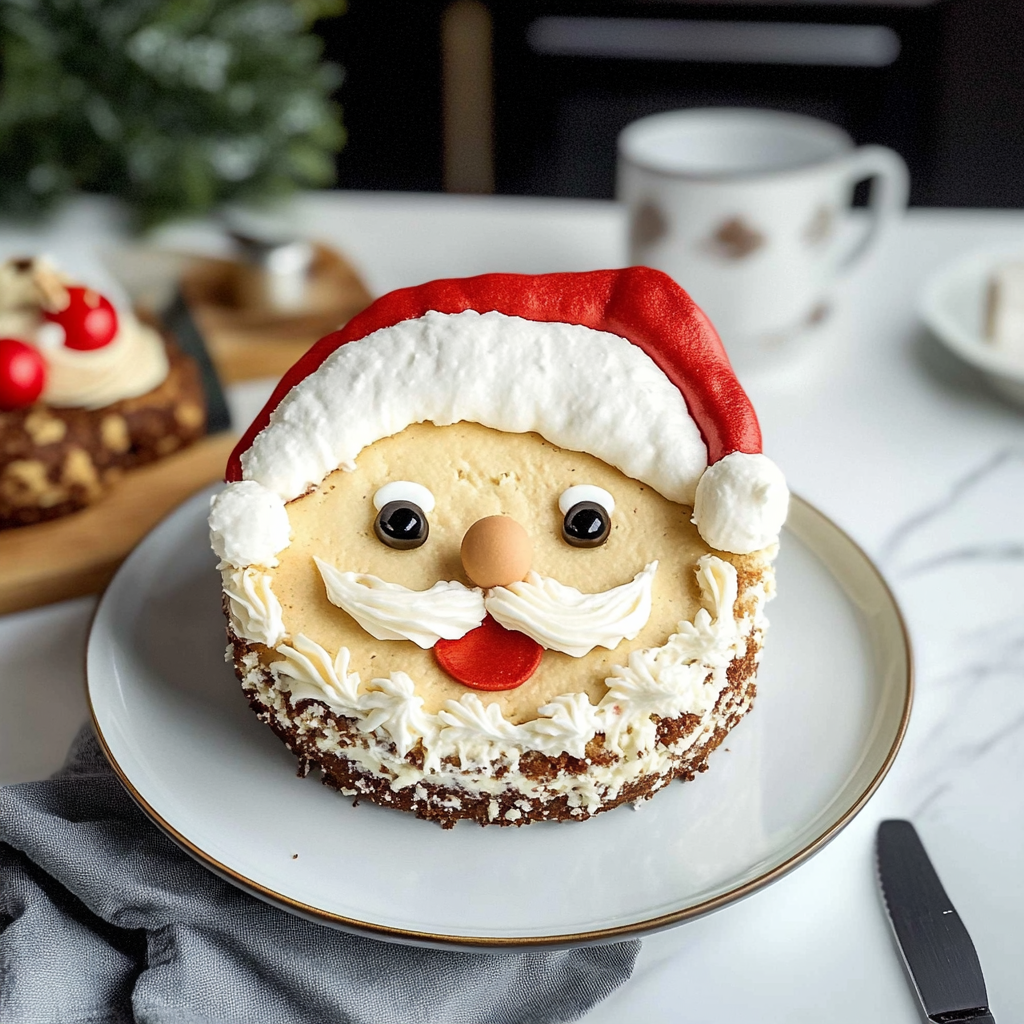 Recipe preparation for Buttercream Santa Cake