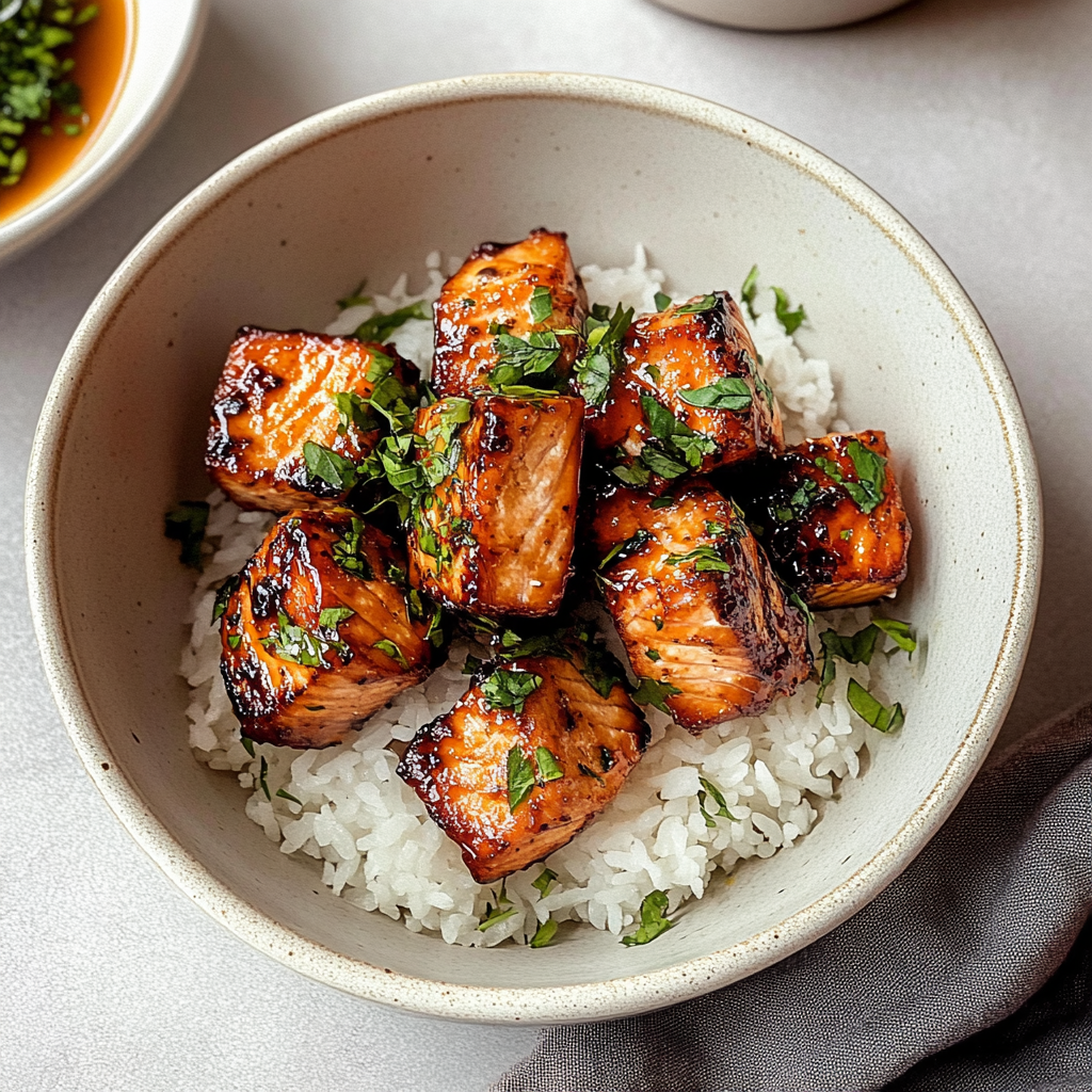 Recipe preparation for air fryer salmon bites