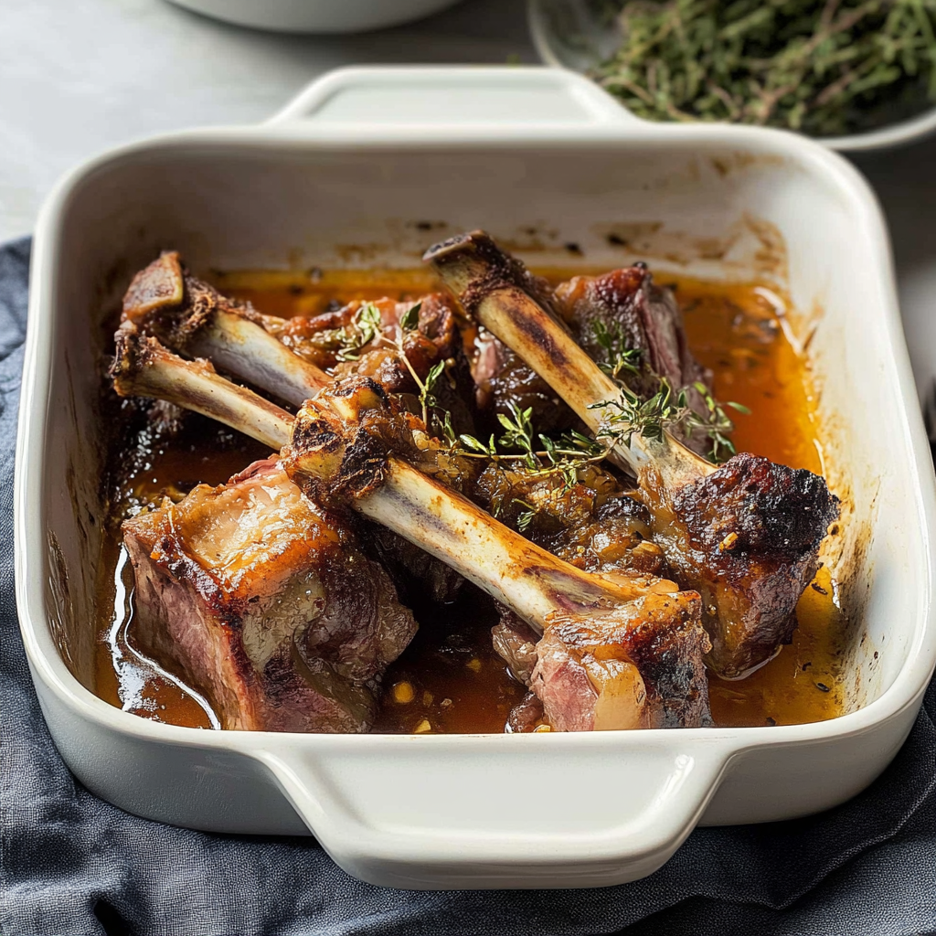 Recipe preparation for roasted lamb shanks