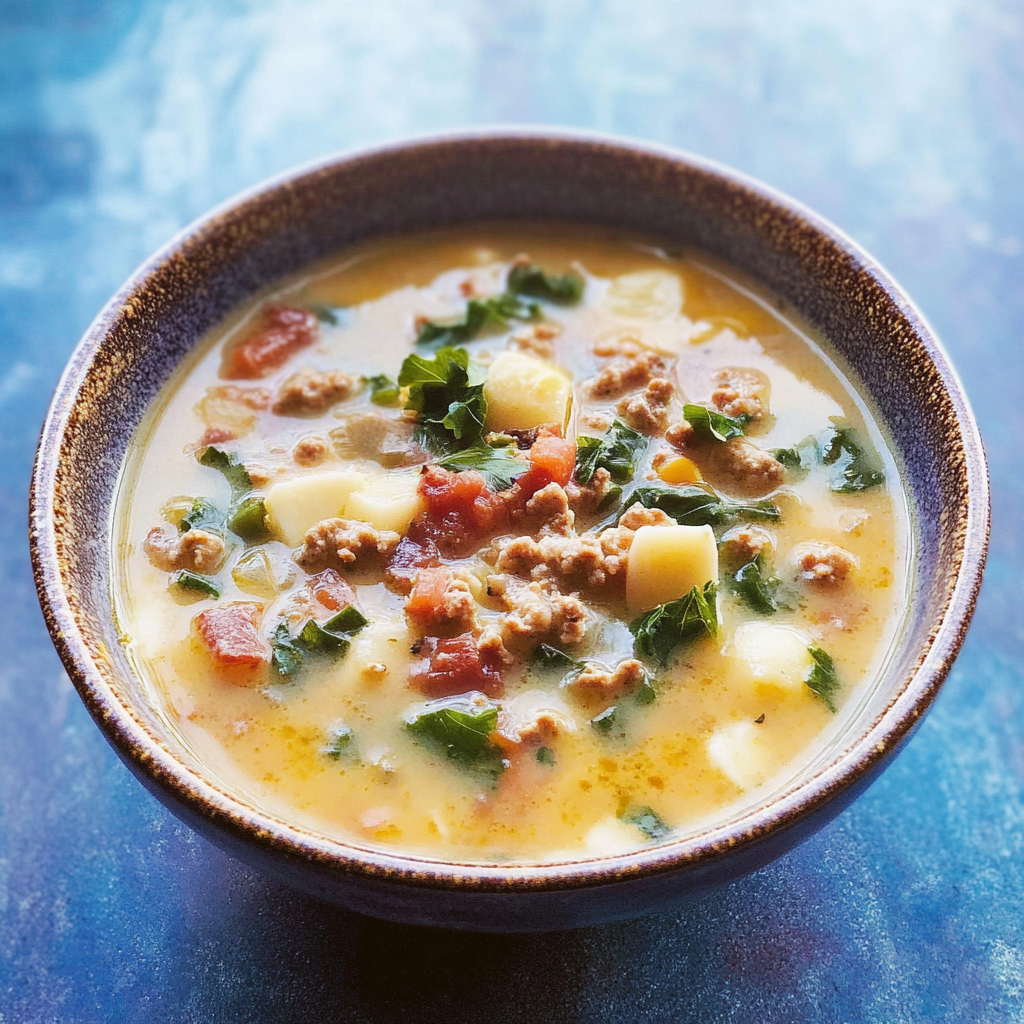 Recipe preparation for Keto Toscana Soup