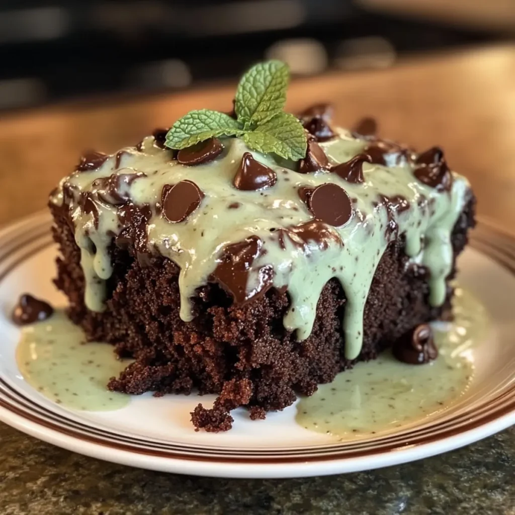 Mint Chocolate Chip Dump Cake