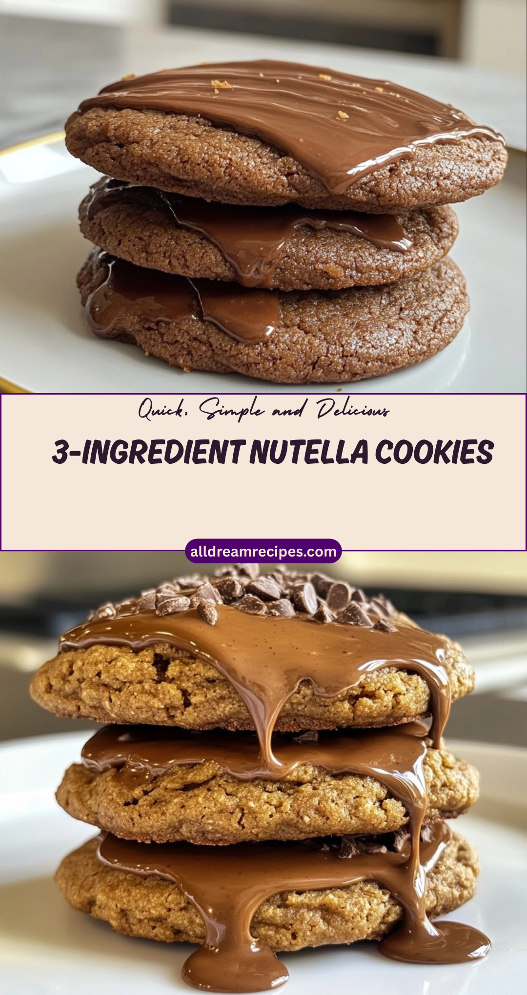 3-Ingredient Nutella Cookies