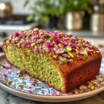 Pistachio and Rose Water Loaf Cake