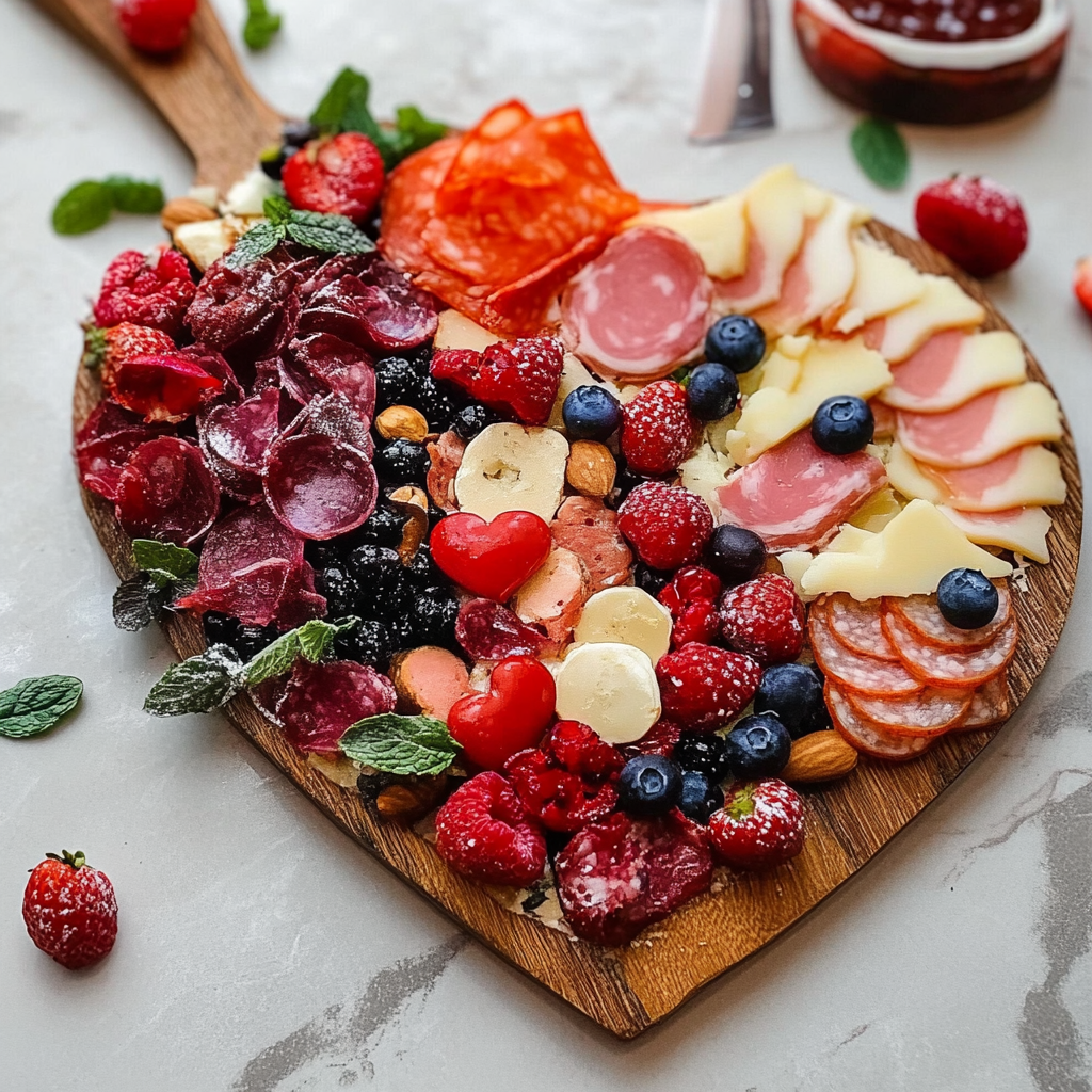 Recipe preparation for Romantic Valentine’s Day Charcuterie Board