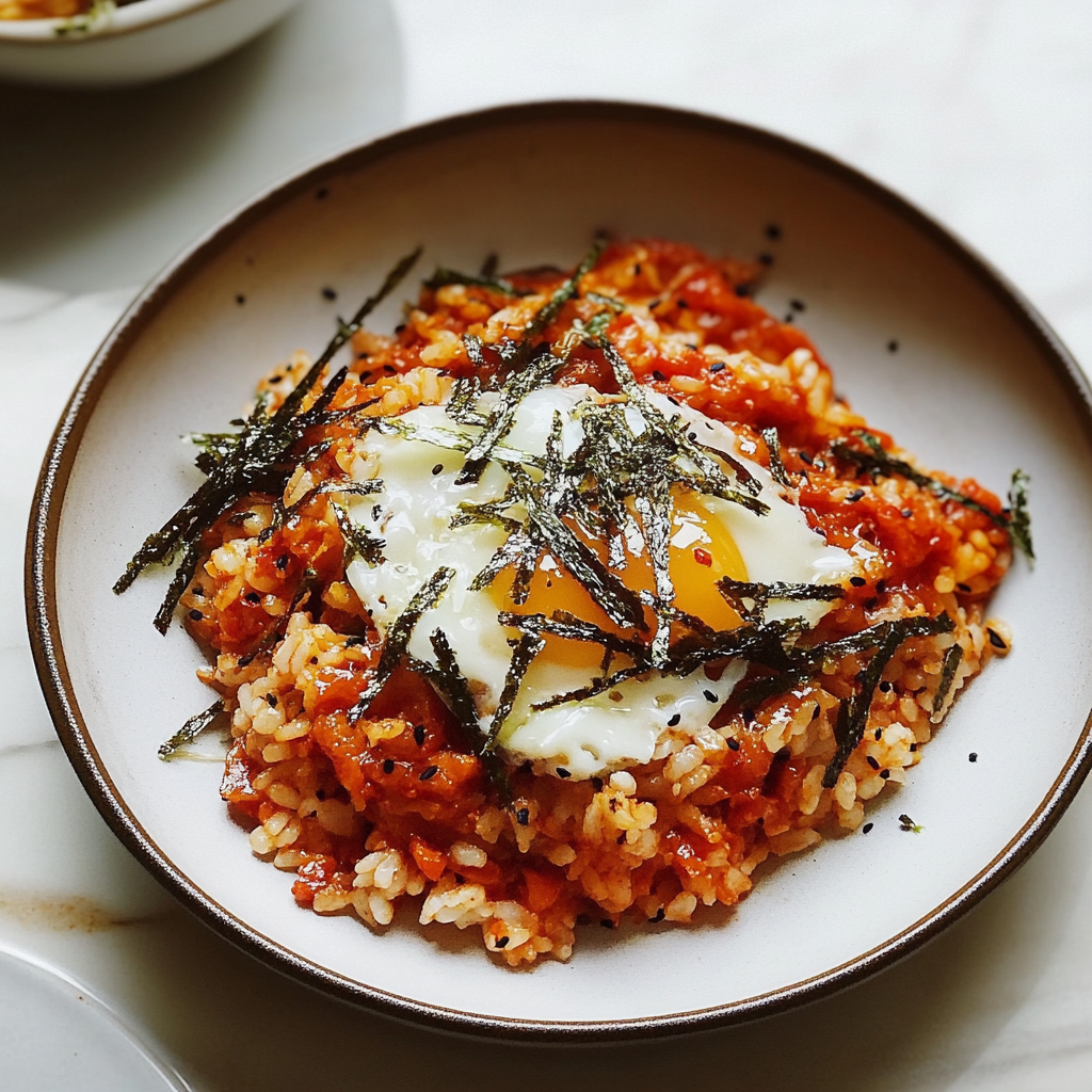 Recipe preparation for Kimchi Breakfast Rice
