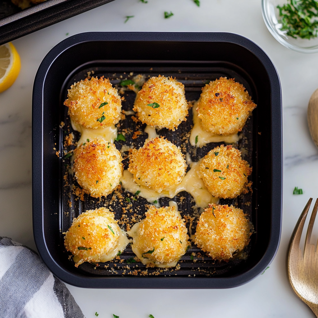 Recipe preparation for Lobster Mac Cheese Bites