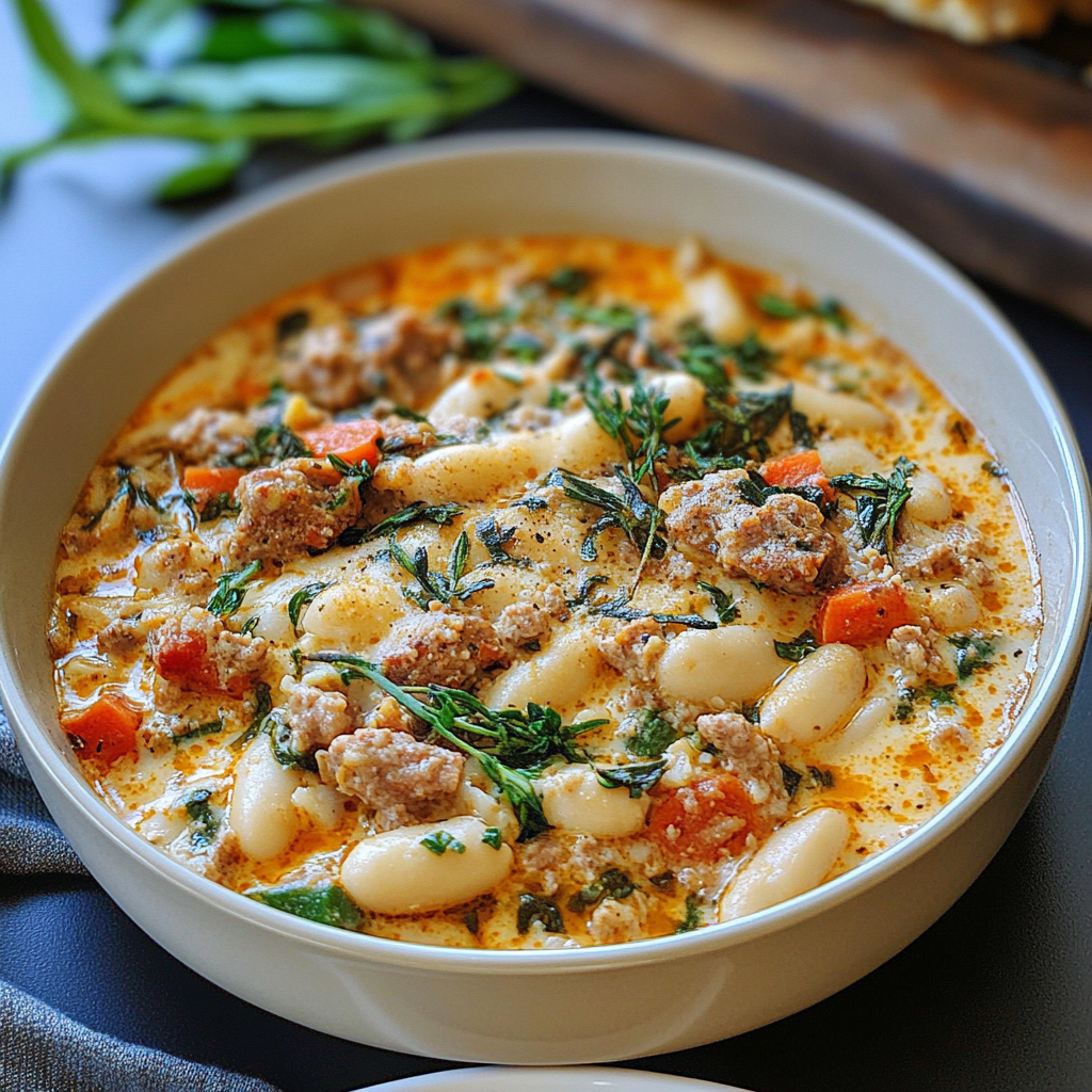 Recipe preparation for One-Pot Sausage and White Bean Bake