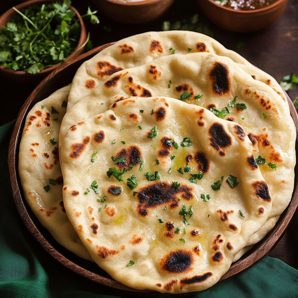 Recipe preparation for Homemade Naan Bread