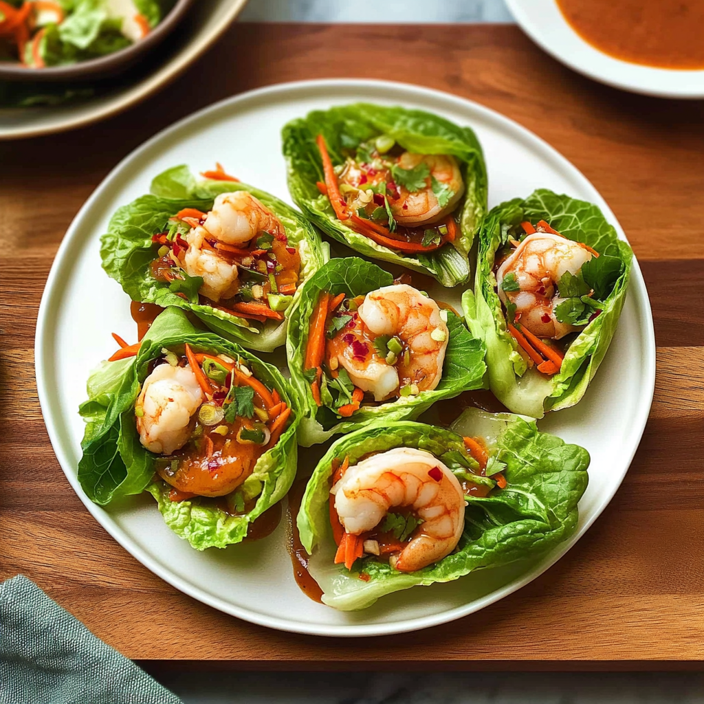 Recipe preparation for Thai Lime & Chili Shrimp Cabbage Wraps